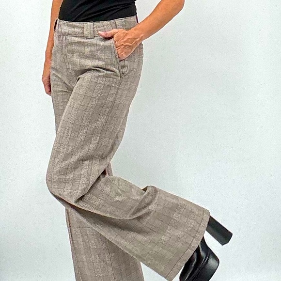 Dickies Punk Goth Skater Plaid Academia Cotton Wide Leg Flare Pants - Picture 1 of 16